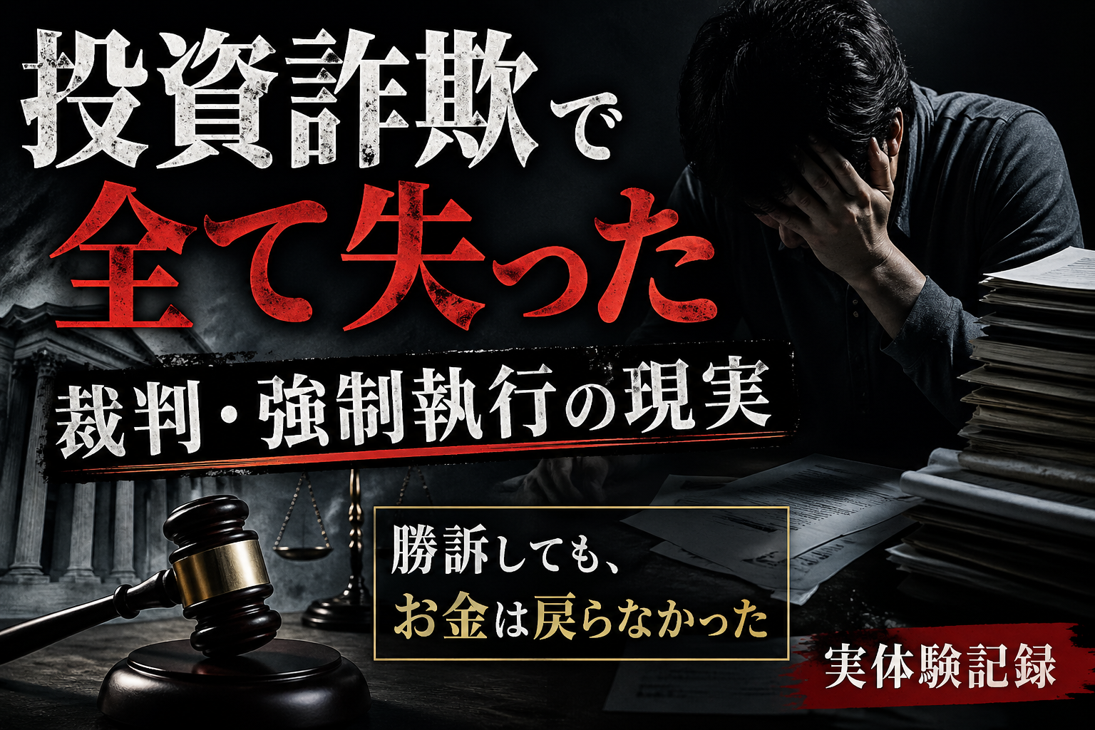 投資詐欺で全てを失い裁判と強制執行に進んだ実体験のイメージ画像