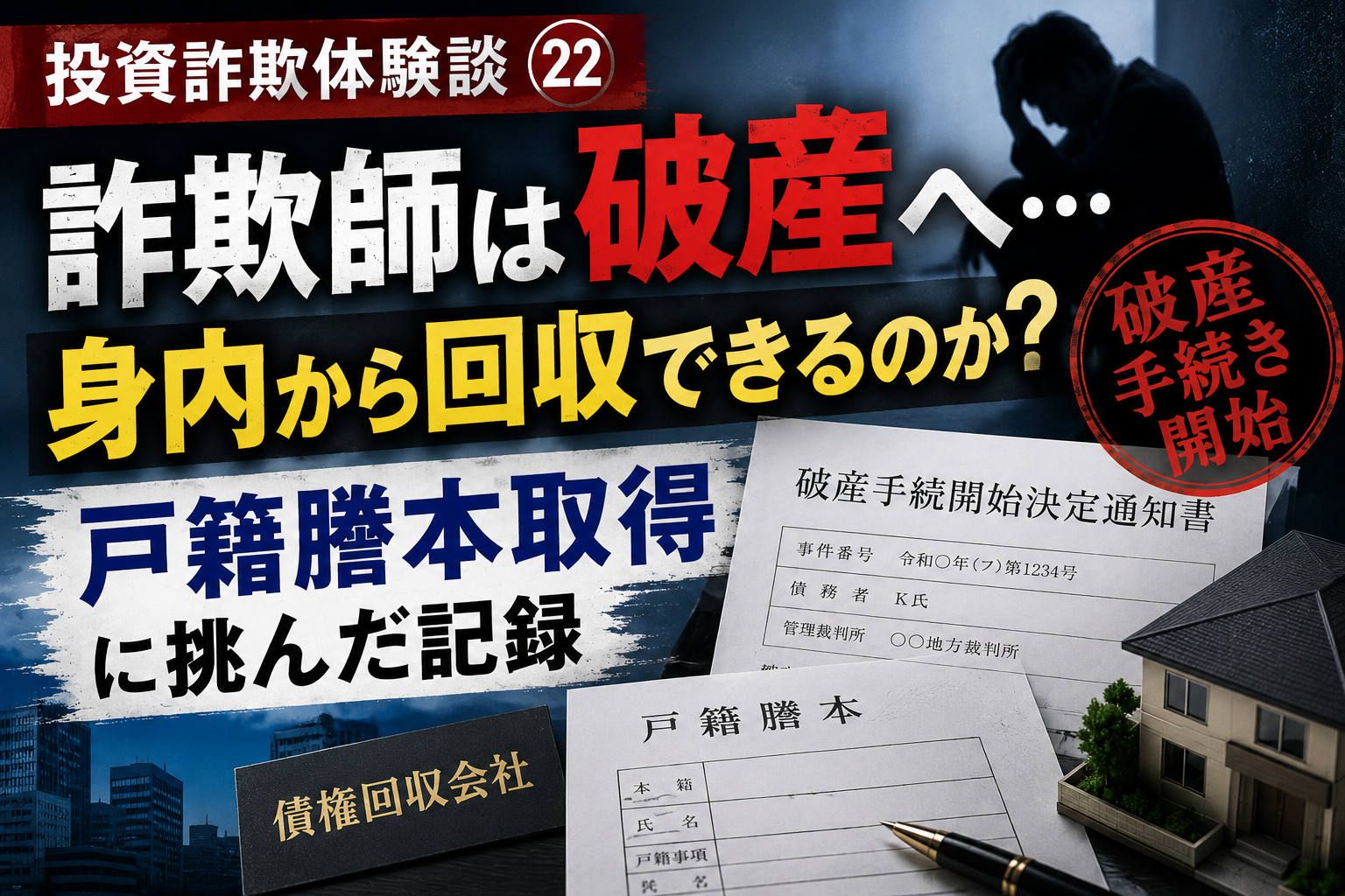 投資詐欺の相手が破産し、被害金回収のため戸籍謄本取得に挑んだ体験談